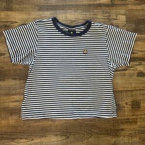 Teddy Fresh White and Blue Crop Top